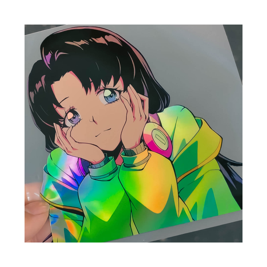 Headphone Holo Kiss cut Sticker