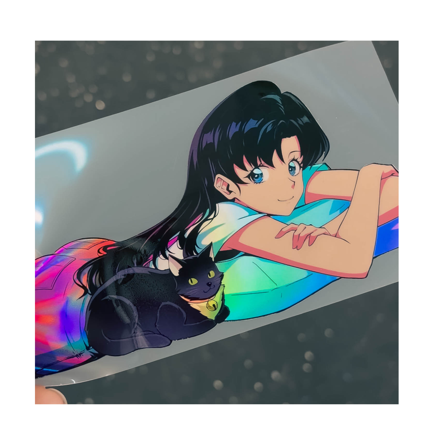 Cat Nap Holo Kiss cut Sticker