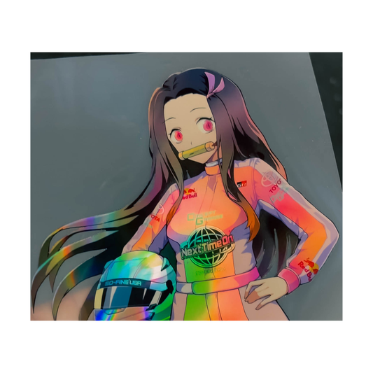 Nezuko Race suit Holo Kiss cut Sticker