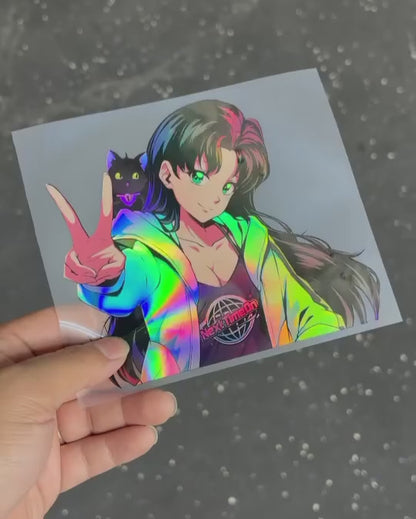 Miya Peace Out Holo Kiss cut Sticker